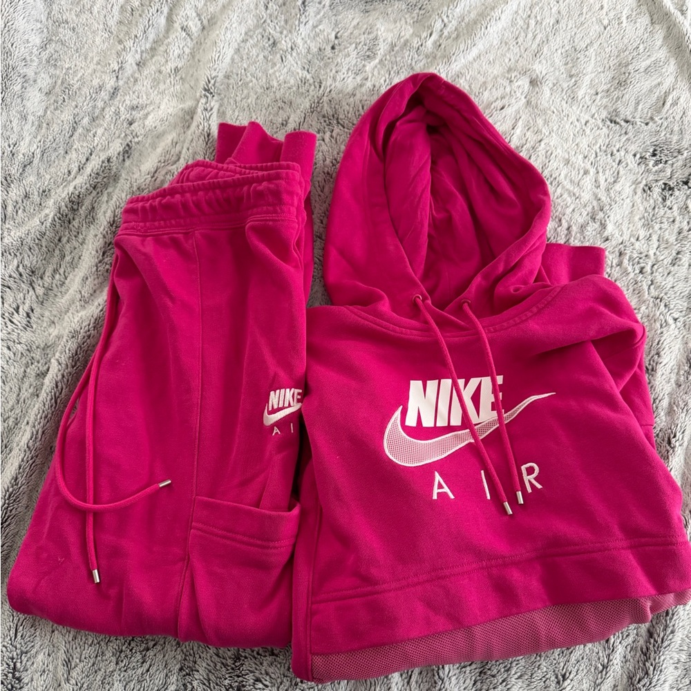 Nike Fuchsia Pink Logo Hoodie and Joggers Set